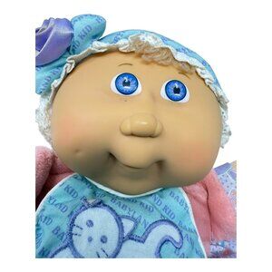 Cabbage Patch Kids Babyland Soft Baby Doll Kitten Rattle Bib Plush Stuffed Toy
